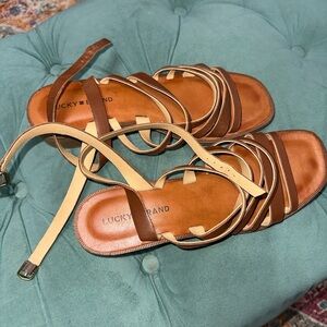 🍀Lucky Brand🍀 Brown Sandal with small heel, Size: 9 1/2